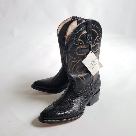 Exotic Leather Dark Brown Cowboy Boots. New - Picture 1 of 12